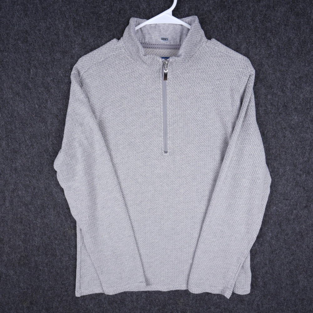 Tommy Bahama Quarter Zip Pullover Mens Medium Gray Textured Marlin Excellent